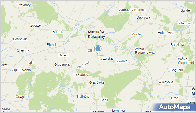 mapa Ryczyska, Ryczyska na mapie Targeo